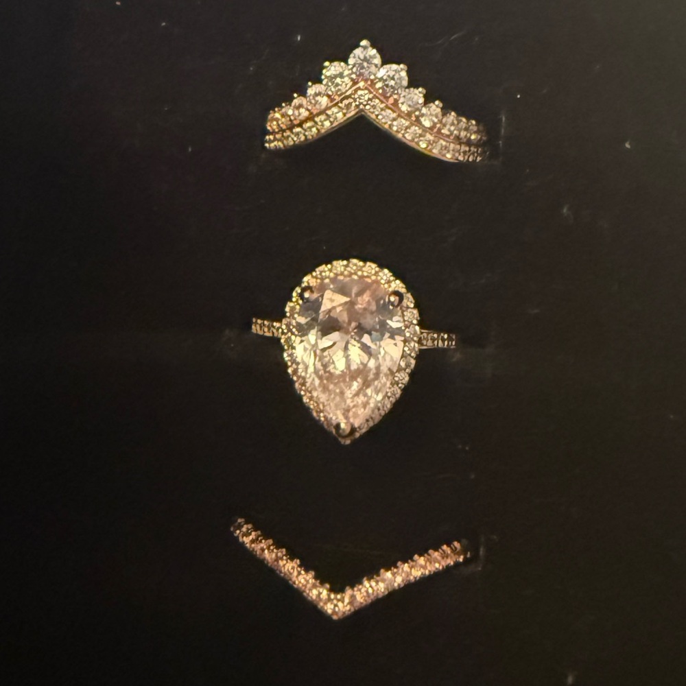Pandora Rose Gold Ring Trio- Size 5